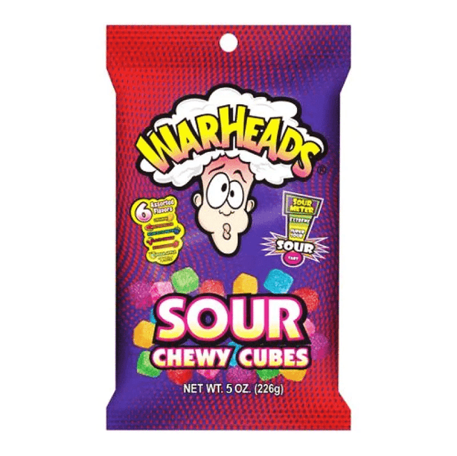 Warheads Chewy Cubes Peg Bag (141g)