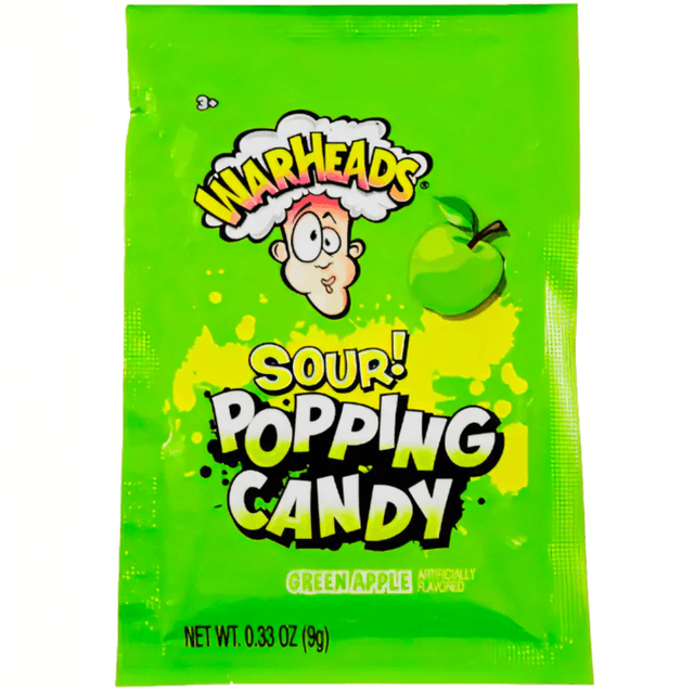 Warheads Sour Green Apple Popping Candy (9g)