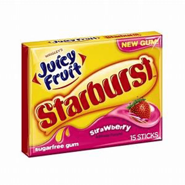 Wrigley&#039;s Juicy Fruit Starburst Strawberry Gum (43g)