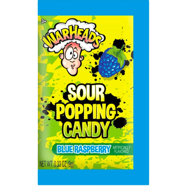 Warheads Sour Blue Raspberry Popping Candy (9g)